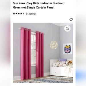 Pink curtain panels